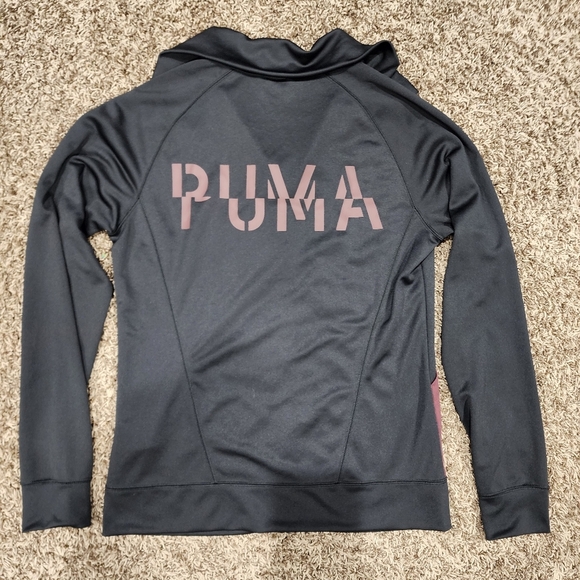 PUMA Womens Track Jacket Black/Maroon Full Zip-Up Size S - Picture 3 of 5
